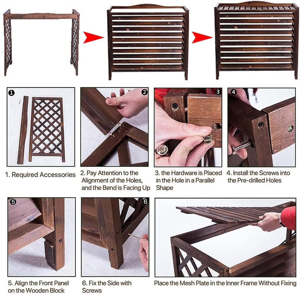  Stores Extérieurs En Coquillage Pour Jardinière, Protection De Climatisation Extérieure, Clôture De Confidentialité, Support De Climatiseur Résistant Aux Intempéries, Pour Se Cacher à L'extérieur