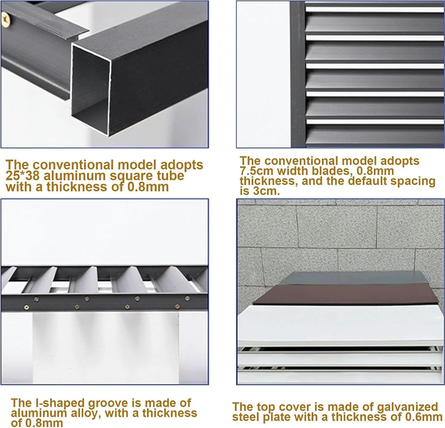 GENERIC Mini Couvercle En Aluminium Pour Climatiseurs Et Pompes à Chaleur, Ionique Pour Unités CVC à Système Divisé