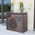  Housse De Protection Pour Climatiseur D'extérieur En Bois Massif Avec Persiennes - Support Polyvalent Résistant Aux Intempéries - G-85 X 35 X 80 Cm - Parfait Pour La Décoration De Terrasse Et De