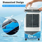  Climatiseur Mobile Portable 20l, 3 Vitesses, TéLéCommande, Minuterie 7.5h, RéServoir D'eau Amovible, Refroidisseurs éVaporation Pour Maison, Bureau, Pour Un Espace De 5 à 30 M²
