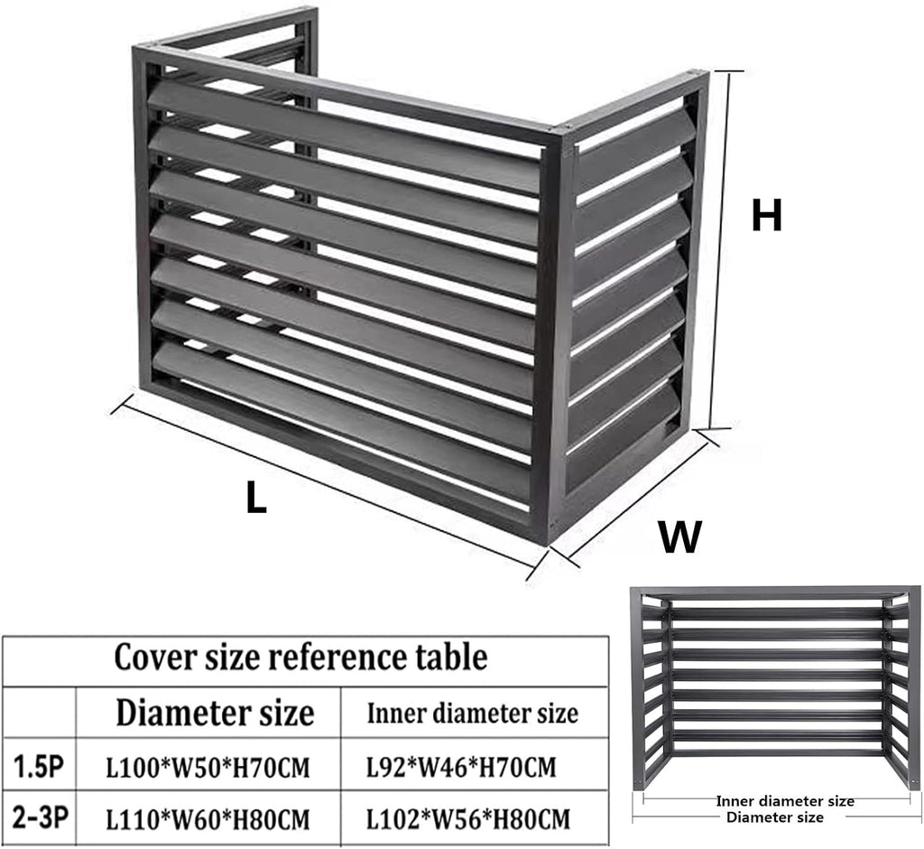 GENERIC Bâche Robuste En Aluminium Pour Climatiseur Et Clôture D'intimité Pour Unités Extérieures – Étagère à Persiennes Pour Balcon Et Jardin Blanc 100 X 70 X 50 Cm