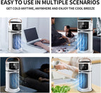  Climatiseur Portable Avec Ventilateur - Ventilateur Personnel Évaporatif Souffleur D Air,Rafraîchisseur Évaporatif Pour Bureau Chambre Voiture Bureau Camping Dortoir