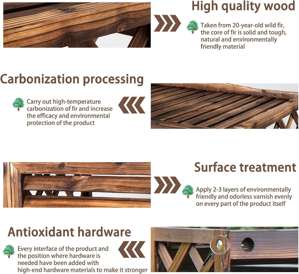 GENERIC Housse En Bois Pour Climatiseur Avec écran Décoratif - Grille De Protection Contre La Corrosion - 110 X 50 X 145 Cm - Élégant Support Pour Plantes Et Clôture
