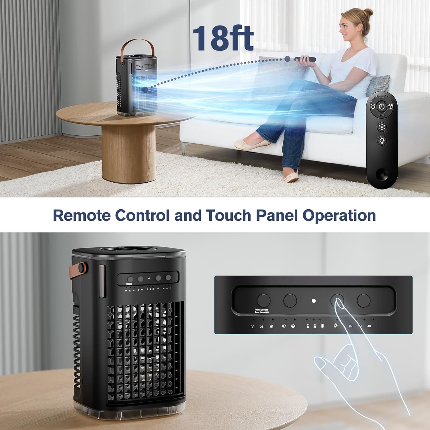  Refroidisseur D'air Par évaporation, Unité AC Portable Pour Chambre à Coucher, Bureau, 7 Lumières De Couleur, Mini Climatiseur Personnel,
