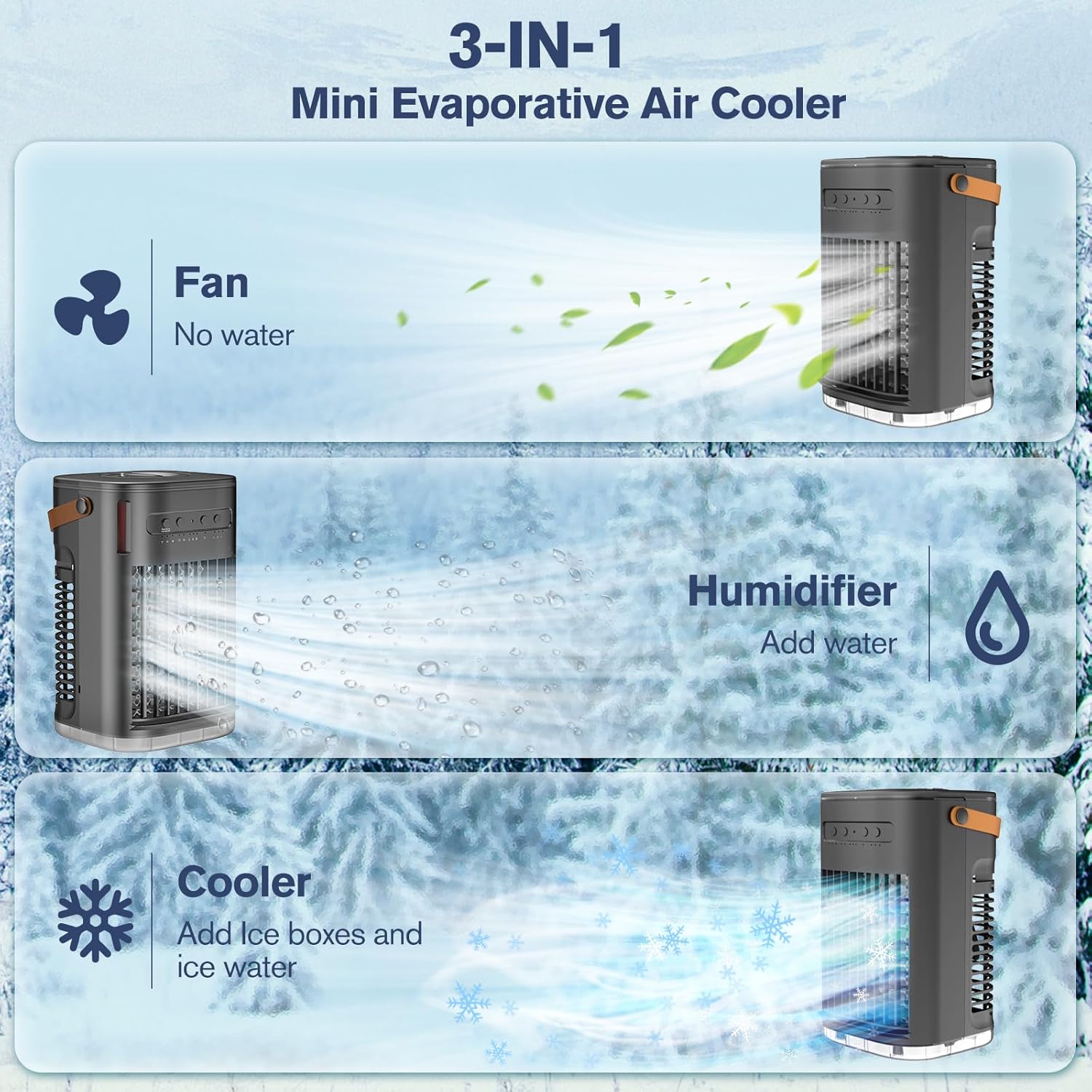  Refroidisseur D'air Par évaporation, Unité AC Portable Pour Chambre à Coucher, Bureau, 7 Lumières De Couleur, Mini Climatiseur Personnel,