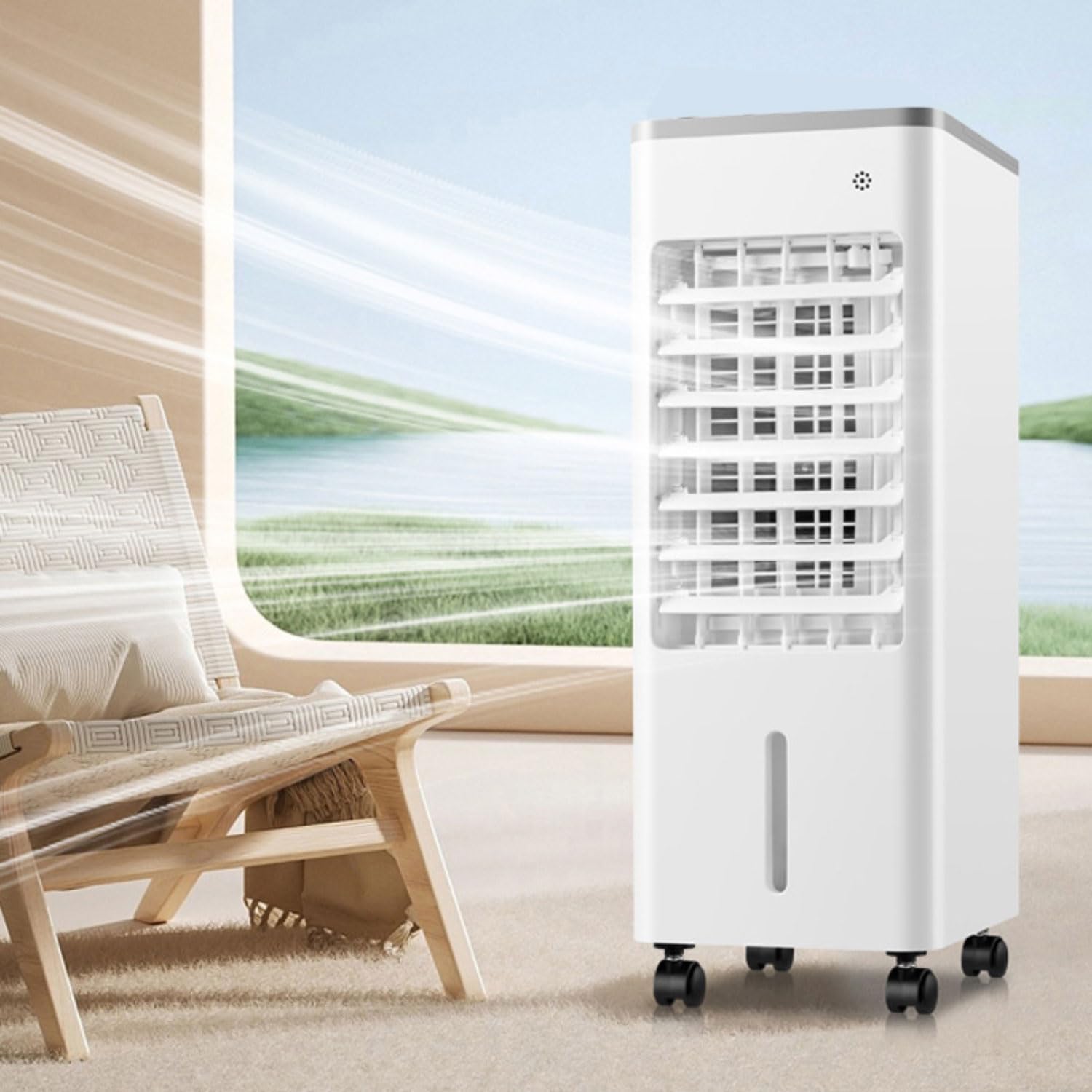 GENERIC Refroidisseur D'air Portable 9L Avec Affichage LED, Unité De Climatisation évaporative Pour Le Bureau à Domicile, 3 Vitesses, Oscillation à 90 °, Ventilateur D'humidificateur Silencieux Avec Télécomma