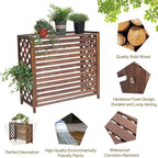 GENERIC Housse De Protection En Bois Pour Climatiseur Extérieur - Protection Contre Les Regards Indiscrets En Bois Massif - Support De Fleurs - Élégant Et Fonctionnel