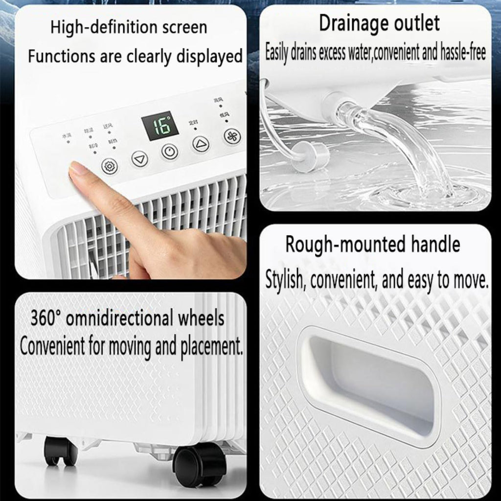  Climatiseur Portable Pour Les Chambres Jusqu'à 300 Pieds Carrés, Unité De Refroidissement Intelligente Silencieuse Avec Ventilateur, Déshumidificateur, Minuterie De Sommeil, Kit De Télécommande Et D'i
