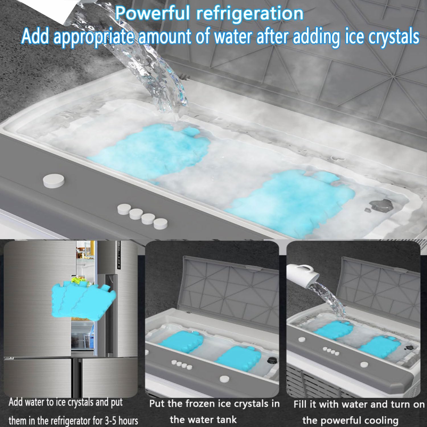 GENERIC Refroidisseur D'air évaporatif Pour Garage, Climatiseur Portable Avec Réservoir D'eau, 3 Vitesses, 12H Minuterie, Pack De Glace, Ventilateur De Refroidissement D'oscillation De 120 °