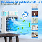  Climatiseur Mobile 1200ml Avec Télécommande, Refroidisseur D'air 5 En 1, Climatiseur Portable Avec 3 Vitesses, Veilleuse 7 Couleurs, Minuteur 2-8H, Mini Climatiseur Pour Extérieur/Intérieur