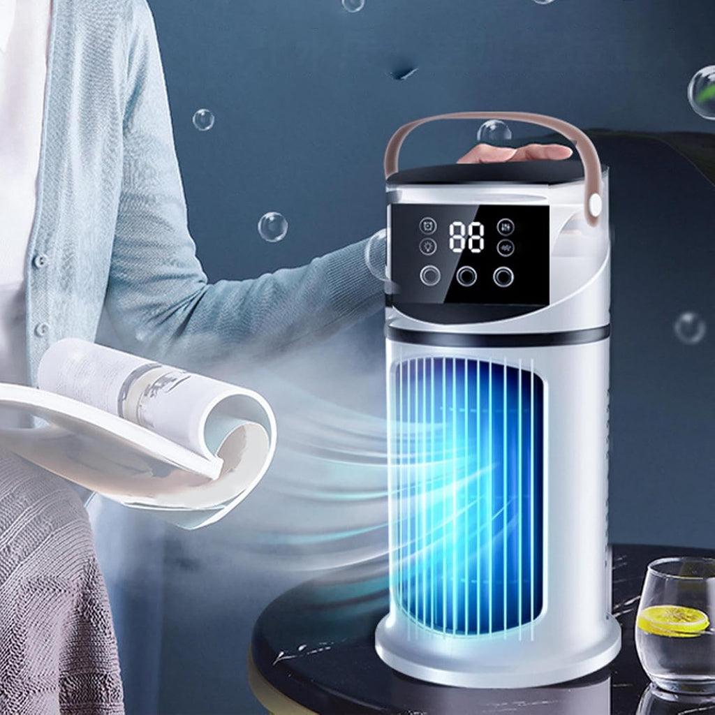  Portable Air Conditioner - Desk Air Conditioner Fan | Desk Cooling AirConditioner Fan | Purifying Machine With LED Light, 9-Speed Cooler For Studying, Sleeping, Meeting