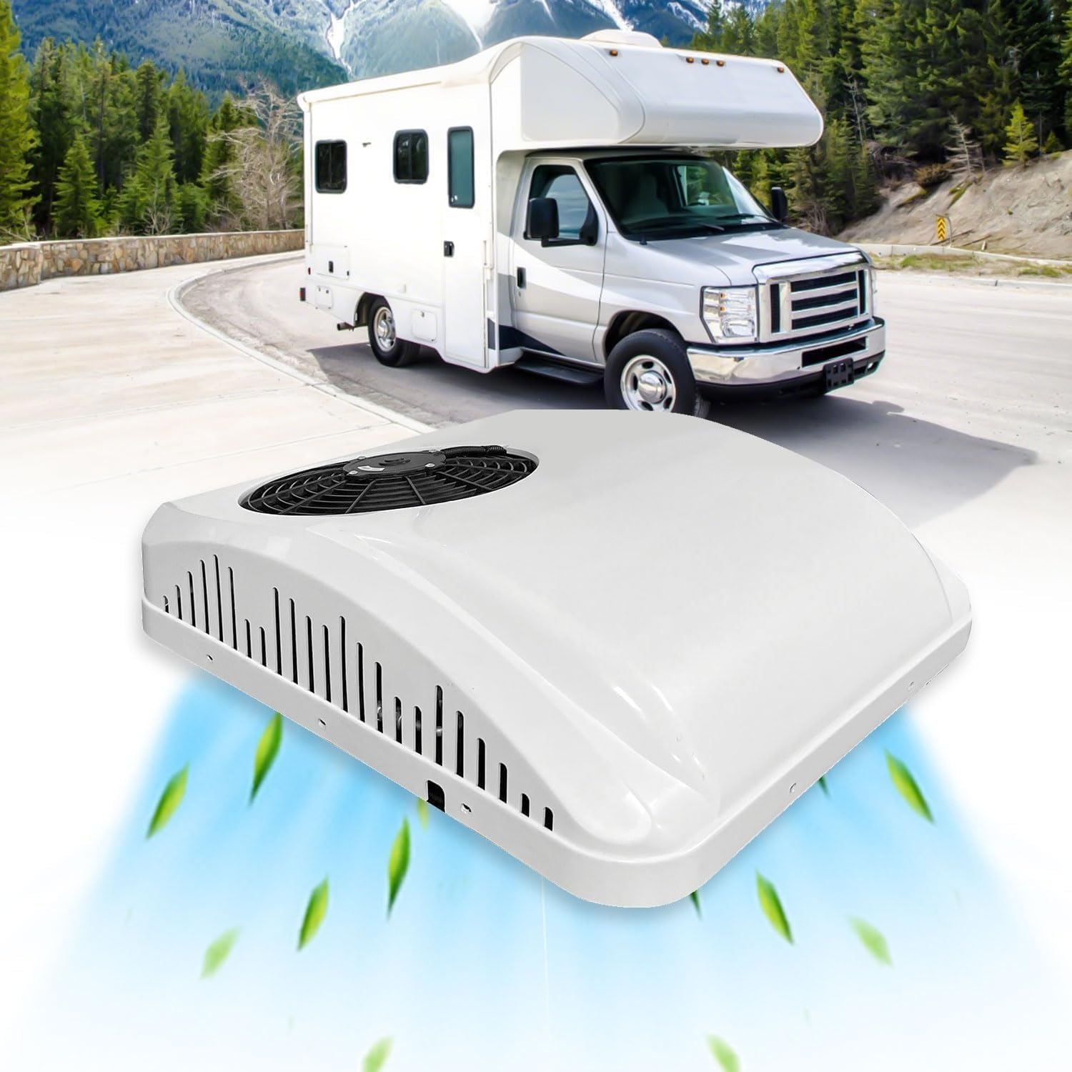 GENERIC Climatiseur De Toit 9500 BTU – Unité De Refroidissement Et De Chauffage Silencieuse à Faible Puissance Pour Camping-car, Camion, Bateau, Caravane Avec Compresseur à Volute