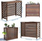  Clôture D'intimité Pour Climatiseur Extérieur – Housse En Bois Massif Pour Climatiseur De Jardin, Support De Fleurs, Balcons Et Terrasses Tailles : 81 X 30 X 72 Cm à 115 X 54 X 95 Cm (105 X 47 X 80 Cm