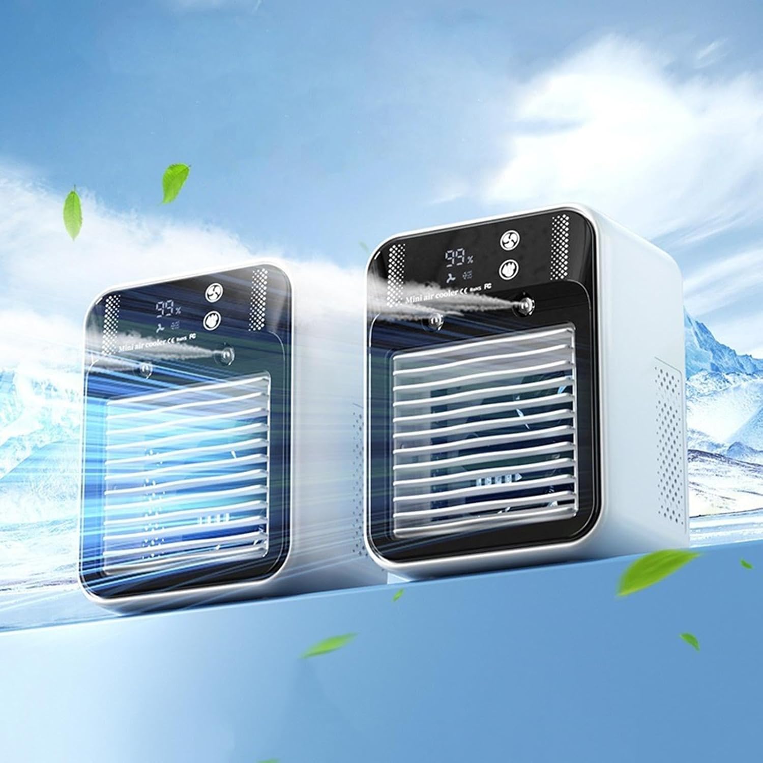  Climatiseur D'air Portable | Mini Rafraîchisseur Personnel 2 Vitesses,Réservoir D'eau 500 Ml Pour Maison Bureau Extérieur,Idéal