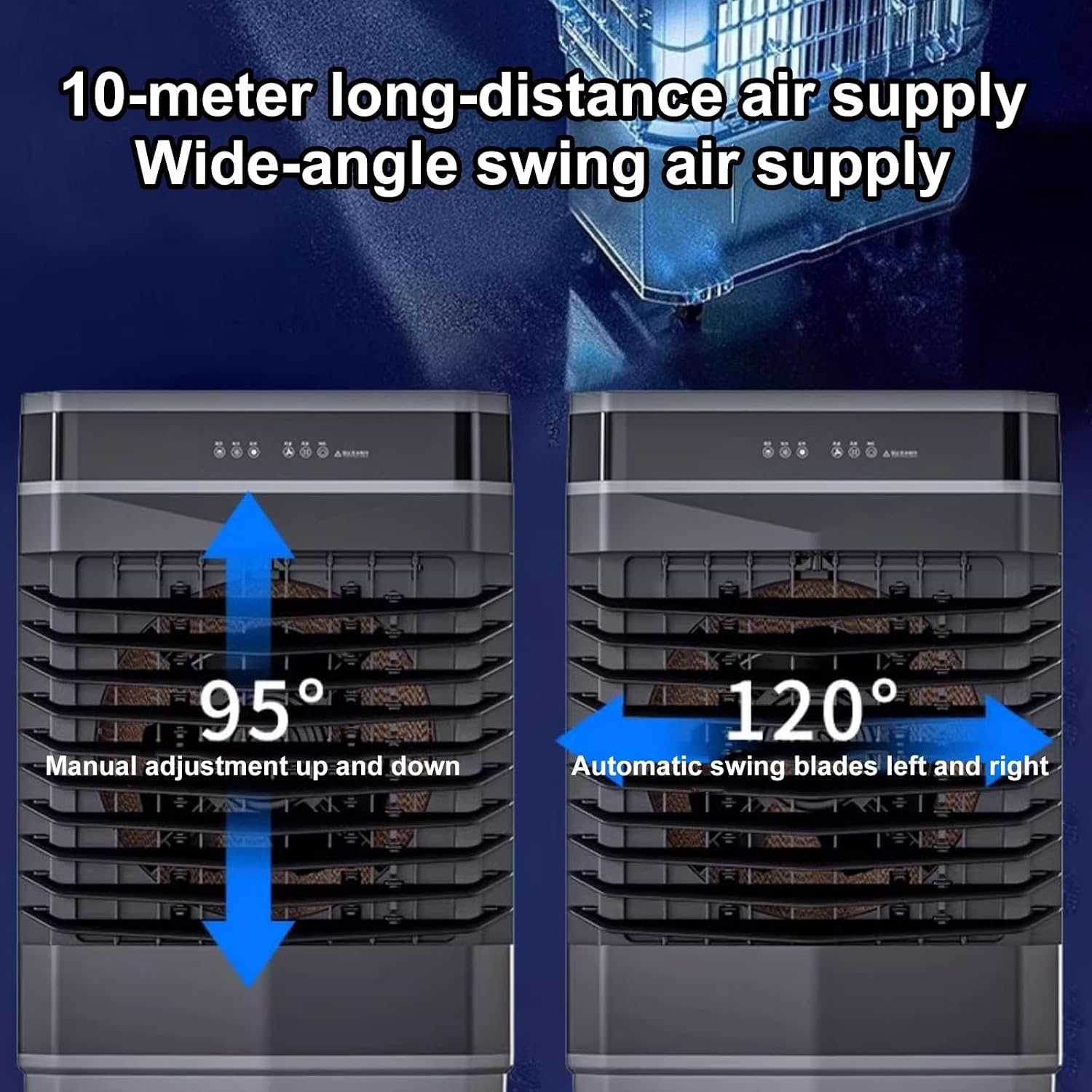GENERIC Refroidisseur D'air évaporatif Portable Avec Grand Réservoir D'eau Et Packs De Glace Pour Le Refroidissement à Domicile Et Au Bureau