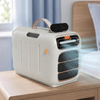  Climatiseur Mobile 4700 BTU, Climatiseur De Camping à Double Tuyau Avec 4 Modes, 3 Vitesses, Minuterie Et Télécommande Pour Tente, Van Et Caravane