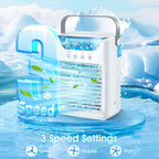  Ventilateur Portable De Climatiseurs, Refroidissement De Bureau 4 En 1 Avec Réservoir D'eau De 700ml,2/4/6H Timer, 3 Brouillard, 7 Nuit Lumière USB Refroidisseur De Charge Pour L'intérieur