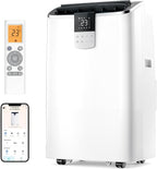  Climatiseur Mobile 7000 BTU, 3-en-1 Écoénergétique Climatiseur Portable, Kit Fenêtre Inclus, Contrôle Via Application/Télécommande, Silencieux <48 DB, Minuterie 24 H, Idéal Pour Pièces Jusqu’à 20 M²