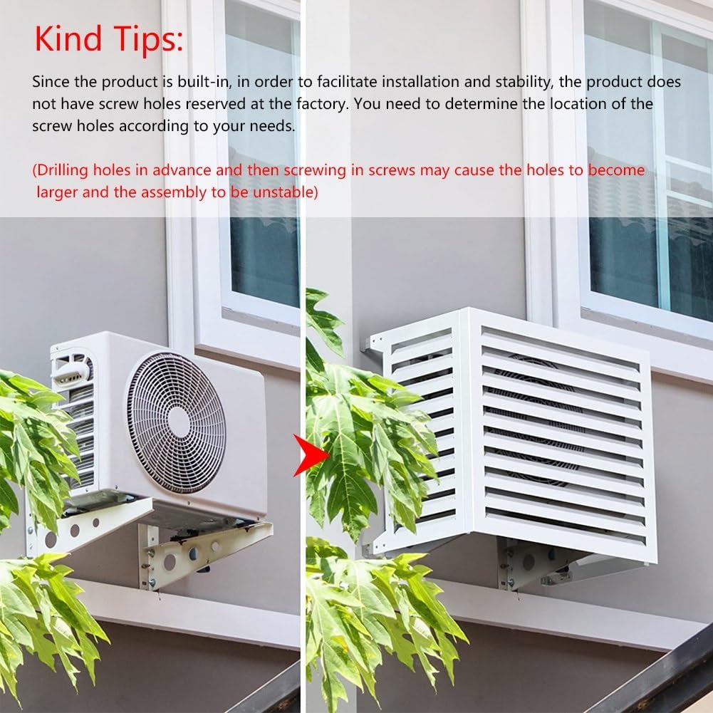 GENERIC Housse De Protection En Aluminium Pour Climatiseur Intérieur Et Extérieur, Support Mobile Pour Plantes, 100 X 50 X 70 Cm Et 110 X 60 X 80 Cm, Marron, Résistant Aux Intempéries Pour Jardin Et Maison