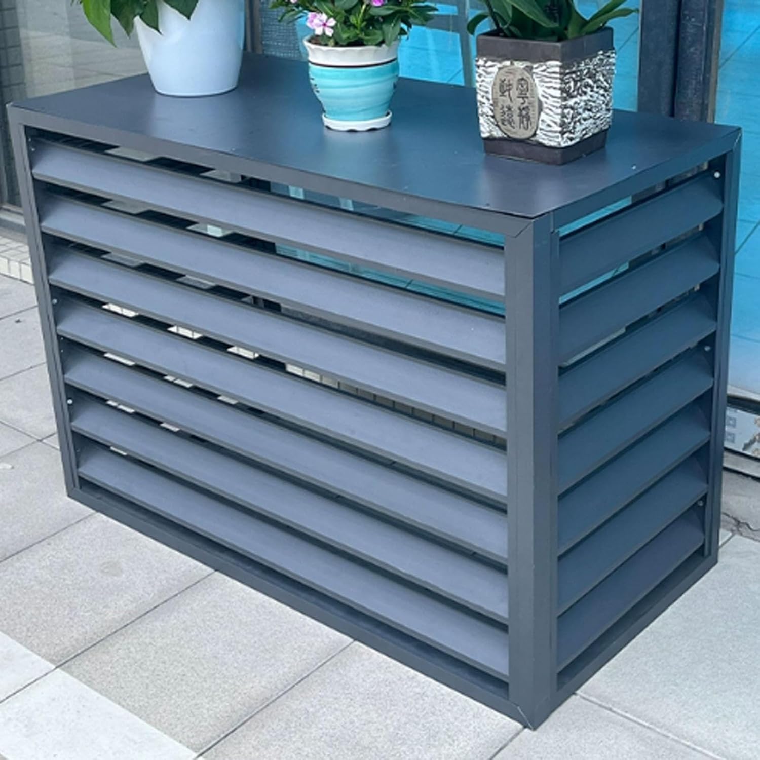  Housse En Aluminium Pour Climatiseur – Protection Complète En Hiver Pour Unités Extérieures, Bouclier Robuste Et Résistant Aux Intempéries, Utilisation En Intérieur/extérieur, Finition Plate Grise