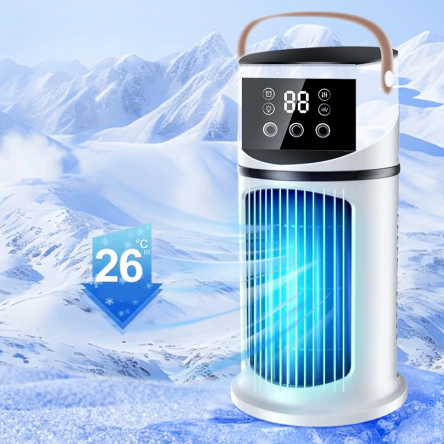  Portable Air Conditioner - Desk Air Conditioner Fan | Desk Cooling AirConditioner Fan | Purifying Machine With LED Light, 9-Speed Cooler For Studying, Sleeping, Meeting