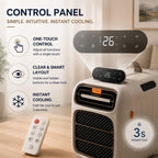  Climatiseur Portable 5200 BTU Pour Chambre Etudiant - Climatisation Mobile Réversible Chaud/Froid 4-en-1 - Audio Bluetooth Intégré Pour Studio, Tente, Camping-Car, Petit Espace