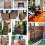 GENERIC Housse De Protection En Bois Massif Pour Climatiseur Et Pompe à Chaleur, 85 X 35 X 75 Cm – Volet Décoratif, Coque De Poubelle, Support De Fleurs, Grille Pour Utilisation En Extérieur