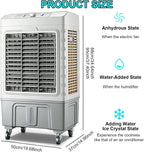  Ventilateur D'air évaporatif Commercial 55L Réservoir D'eau, 3 Vitesses, Oscillation De 120 ° Pour L'extérieur