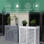  Housse Pour Unité De Climatisation Extérieure - Bois Massif Avec Support De Fleur, Boîtier De Climatiseur Résistant Aux Intempéries, Protection Mobile Pour Climatisation (couleur : Gris, Taille : S)