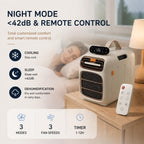  Climatiseur Portable 5200 BTU Pour Chambre Etudiant - Climatisation Mobile Réversible Chaud/Froid 4-en-1 - Audio Bluetooth Intégré Pour Studio, Tente, Camping-Car, Petit Espace