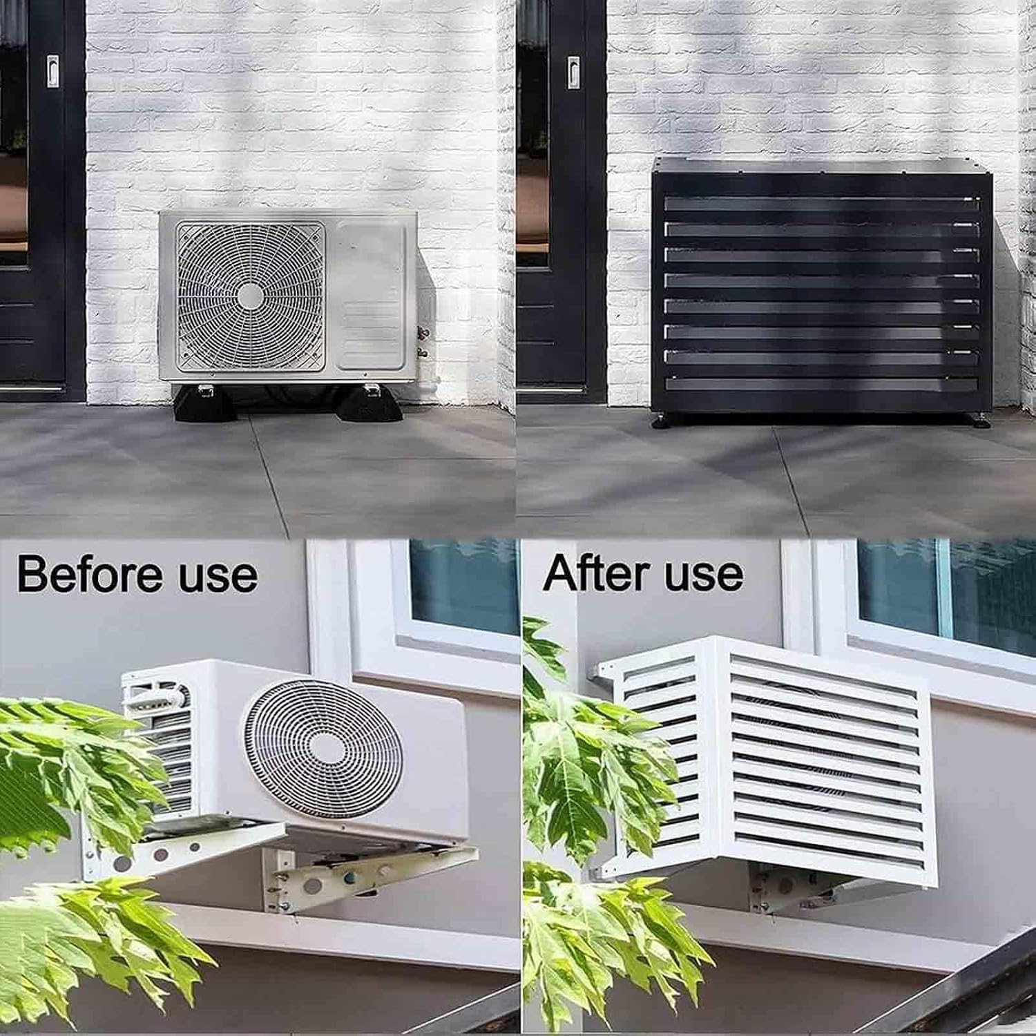  Housse De Climatiseur D'extérieur Résistante Aux Intempéries – Bouclier De Pompe à Chaleur En Aluminium Pour Une Protection Contre Le Bruit Et Une Performance Optimale – Élégant Et Design
