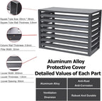  Housse De Protection Contre Les Intempéries Pour Climatiseur Extérieur - En Aluminium - Pour Pompe à Chaleur - Protection Contre La Vie Privée - Blanc