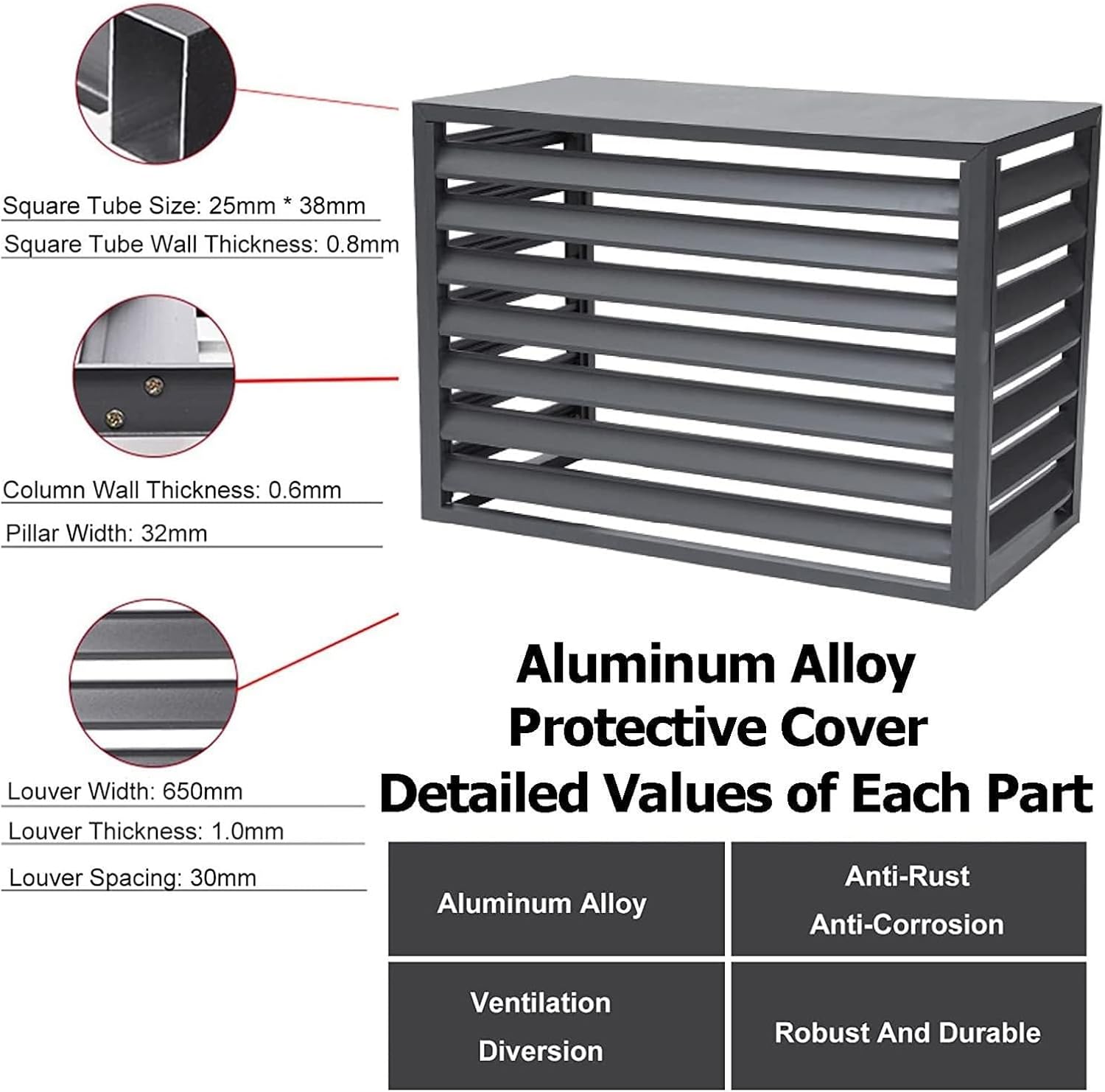  Housse De Protection Contre Les Intempéries Pour Climatiseur Extérieur - En Aluminium - Pour Pompe à Chaleur - Protection Contre La Vie Privée - Blanc