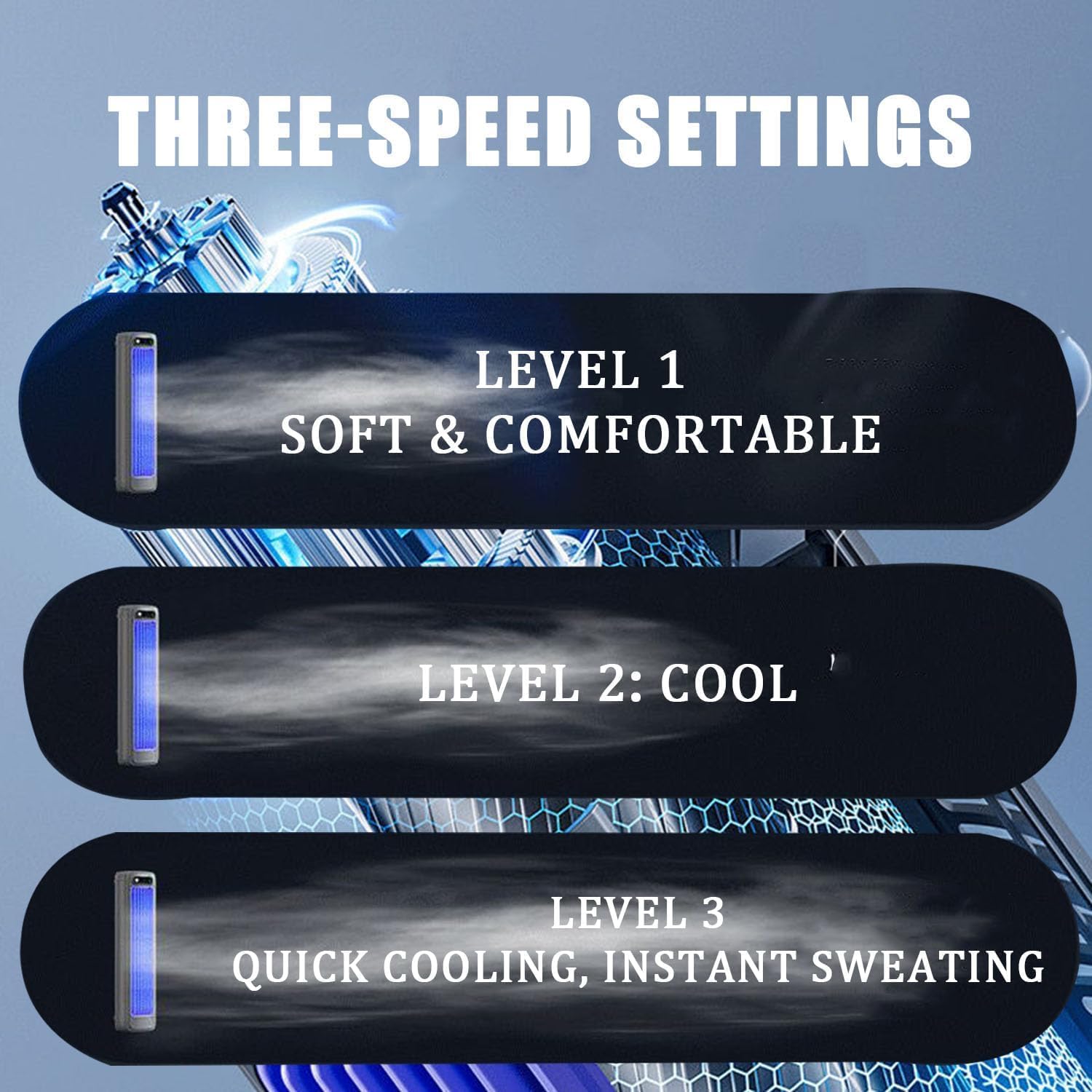  Festberg Cooling Ace Lot De 2 Ventilateurs Tour De Bureau Portable, 3 Vitesses, Ventilateur Tour De Bureau, Rechargeable Par USB, Pour Chambre à Coucher, Bureau, Maison, Restez Au Frais En été, Beige