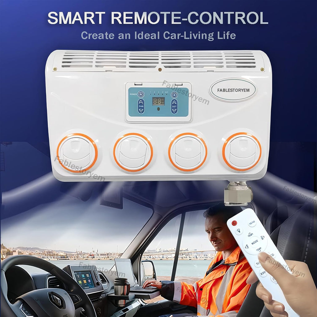 GENERIC Climatiseur Portable Avec Télécommande, Alimentation 12 V/24 V, Pas De Consommation De Carburant, Idéal Pour Le Refroidissement Des Véhicules Et Des Petits Espaces