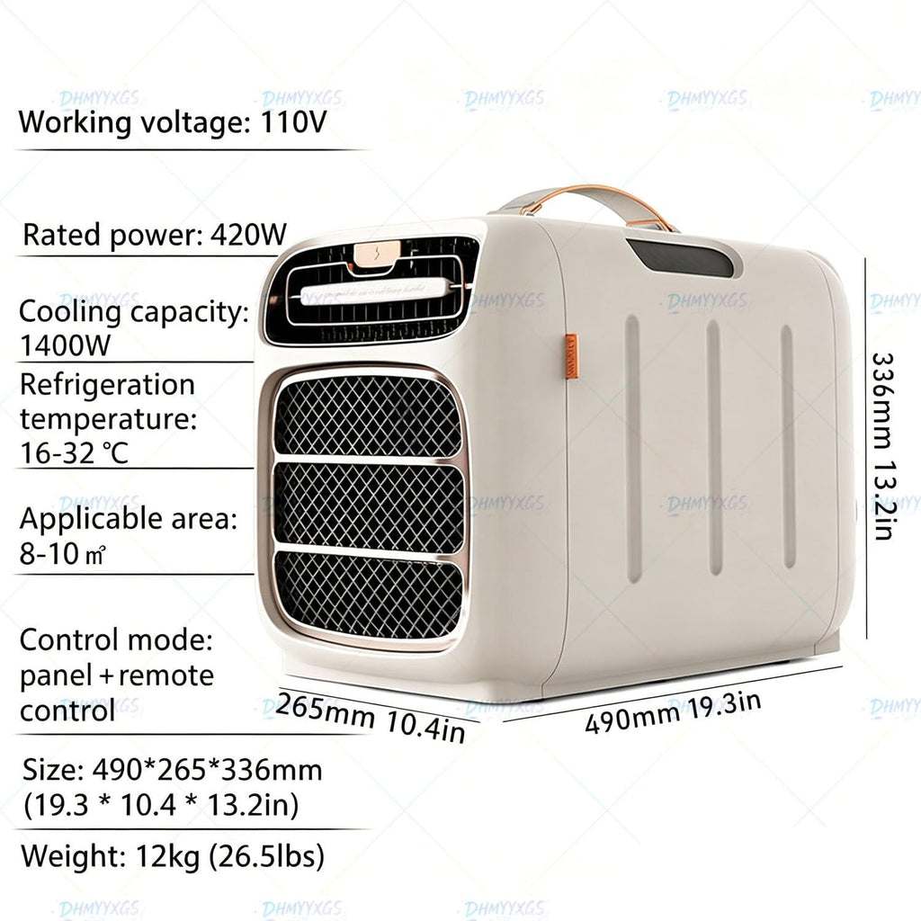  Climatiseur Portable Ultra-Silencieux Mode Déshumidificateur,Légère Sans Installation,800w Chauffage Indépendant Pour Fourgon Aménagé Caravane Et Intérieur Maison Refrigeration&Heating