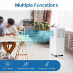  Climatiseur Portable 10 000 BTU, Unité AC 3 En 1 Avec Refroidissement Rapide, économie D'énergie, Télécommande, Minuterie De 24 Heures, Rafraîchit Les Pièces Jusqu'à 450 Mètres Carrés