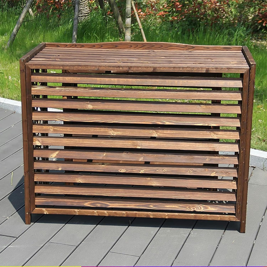 GENERIC Housse De Protection Pour Climatiseur Extérieur – Support De Climatisation En Bois Massif Pour Unités Extérieures, Cachette élégante Et Protection De Radiateur
