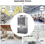  Ventilateur De Refroidisseur D'air Évaporatif Commercial, Humidificateur Industriel, Climatiseur 3 En 1, Grand Réservoir D'eau De 55 L, Refroidisseur Domestique, Moteur Puissant Pour Un Refroidiss