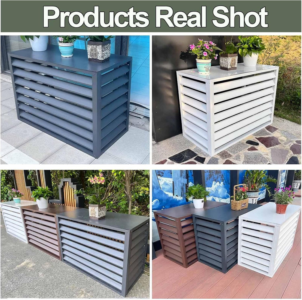  Housse De Protection En Aluminium Pour Climatiseur Extérieur, Housse Imperméable 110 X 60 X 80 Cm, Résistante Aux Intempéries, Protection UV, Convient Aux Unités AC Divisées, Couleur A