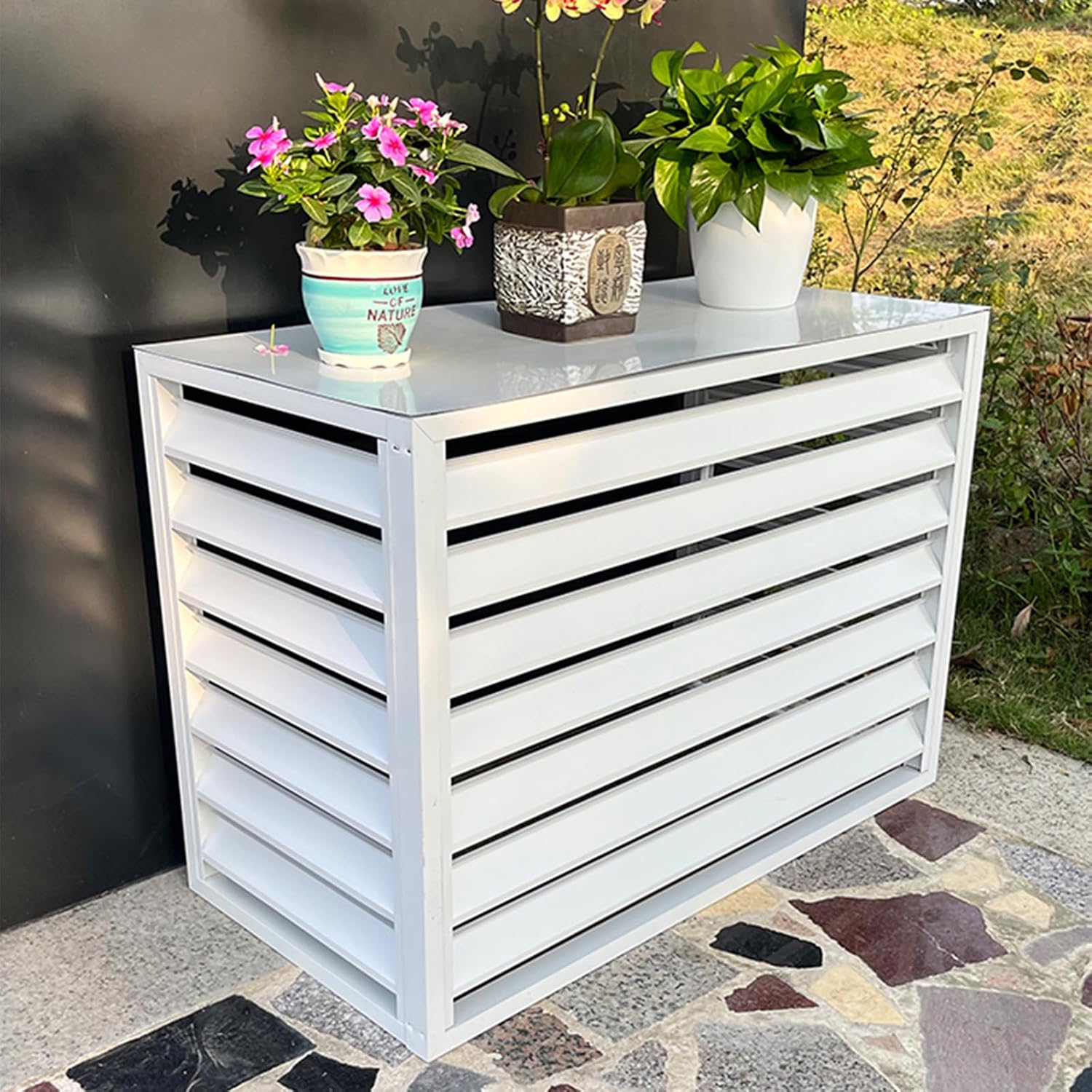 GENERIC Housse De Protection Pour Climatiseur Extérieur – Protection Pour Unités De Climatisation – Clôture Dissimulée, Utilisation Intérieure Et Extérieure – Matériau élégant Résistant Aux Intempéries