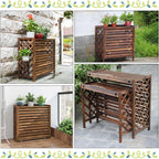 GENERIC Housse De Protection En Bois Pour Climatiseur Extérieur - Protection Contre Les Regards Indiscrets En Bois Massif - Support De Fleurs - Élégant Et Fonctionnel