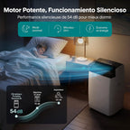  SereneLife Climatiseur Mobile 14000 BTU 2,9 KW Avec Évacuation – WiFi 4 En 1 Pour Pièces Jusqu’à 45 M², Refroidit Chauffe Ventile Déshumidifie