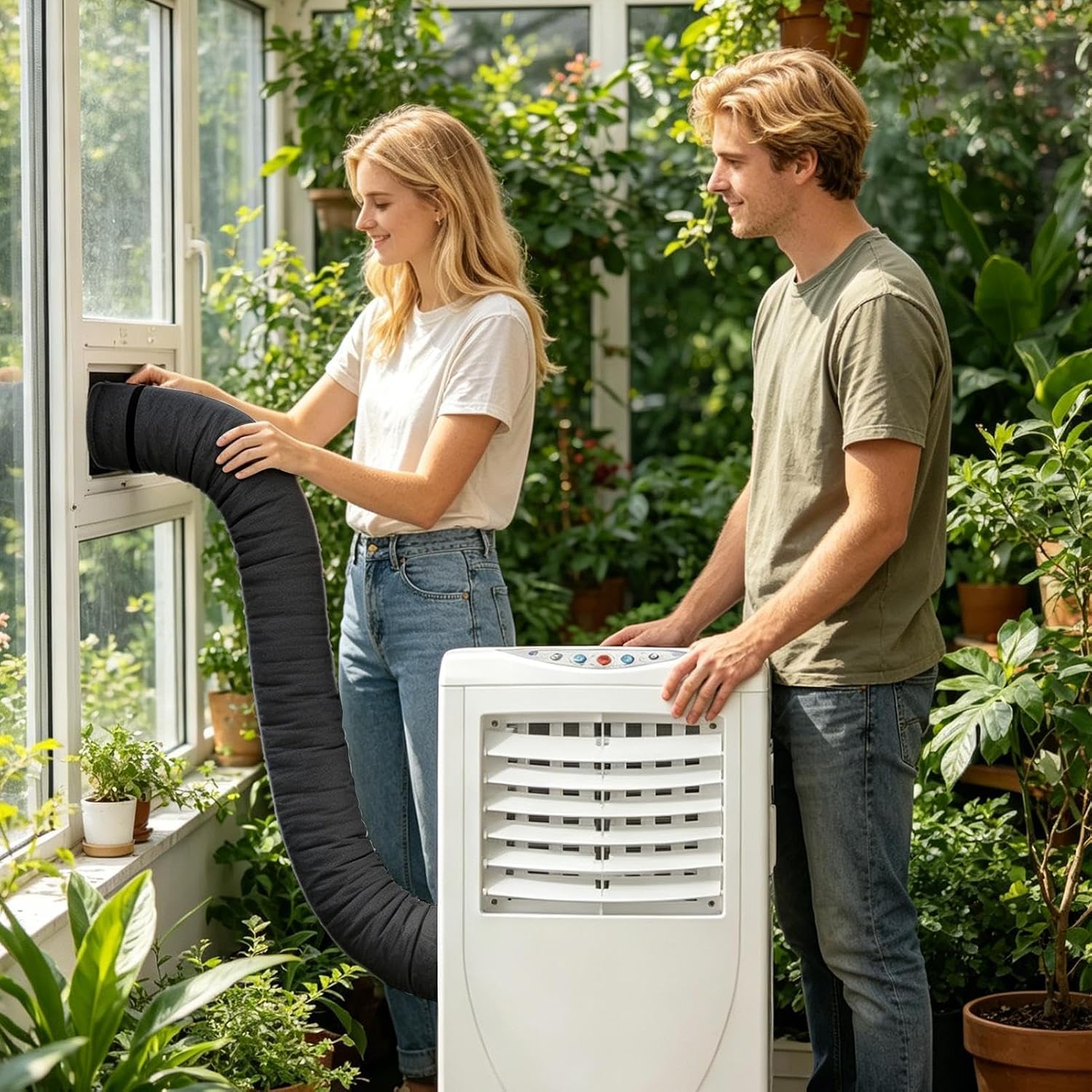  Isolation Tuyau Climatiseur, Housse Isolante Portable Avec 3 Sangles | 150 X 53 Cm Gaine Isolante Pour Tuyau De Climatiseur, Pour Hiver Extérieur Intérieur Garage