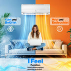 KESSER® Climatiseur SET Split – Wi-Fi/application – Refroidissement A++/chauffage A+ – Réfrigérant R32 – Télécommande, Matériel De Montage 9 000 BTU/h (2 600 Watts) Blanc [Classe énergétique A++]