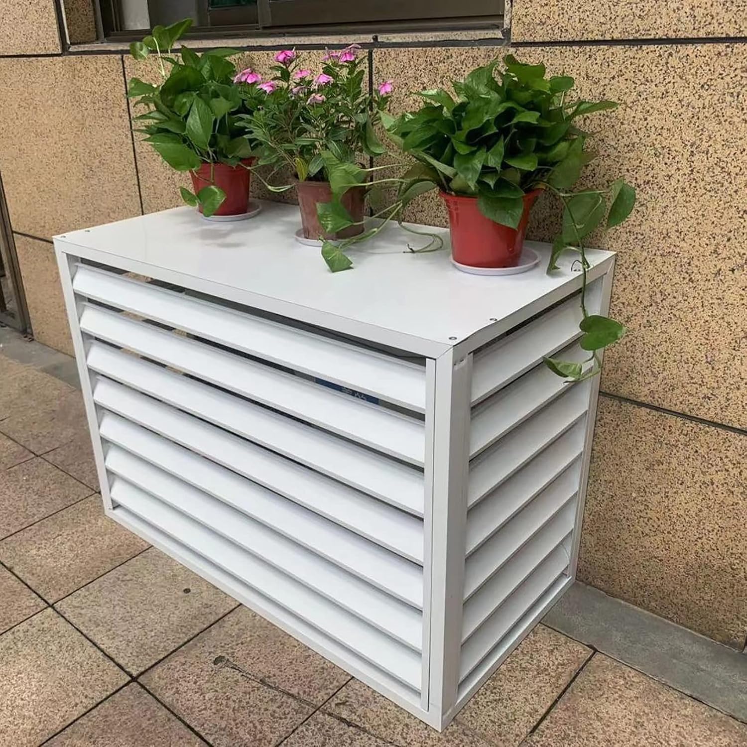  Housse De Protection Décorative Pour Climatiseur Extérieur - Protection Contre Les Intempéries Et Antivol Pour Climatiseurs Extérieurs