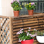 GENERIC Housse De Climatiseur Extérieur Et Boîtier De Pompe à Chaleur – Séparateur En Bois Massif, Support De Poubelle Avec Grilles – Support De Fleurs Polyvalent Et Support Pour La Protection Du Jardin