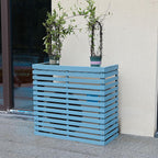  Housse En Bois Pour Climatiseur Extérieur Et Support De Fleurs, Protection Mobile, Design Résistant Aux Intempéries, Couleur Bleue, Accessoire De Maison élégant Et Fonctionnel