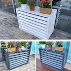 GENERIC Housse En Aluminium à 4 Panneaux Pour Climatiseur Et Poubelle - Support De Fleurs D'extérieur - Clôture élégante Pour Climatiseurs Et Pompes à Chaleur (marron, 100 X 50 X 70 Cm)