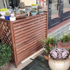 GENERIC Housse De Protection En Bois Pour Climatiseur Extérieur - Protection Contre Les Regards Indiscrets En Bois Massif - Support De Fleurs - Élégant Et Fonctionnel